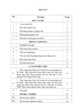 SKKN Thực hiện các bài tập bổ trợ trong kỹ thuật đập bóng, chắn bóng nhằm nâng cao hiệu quả giảng dạy môn Bóng chuyền cho học sinh Lớp 12 các trường THPT ở huyện Diễn Châu – tỉnh Nghệ An