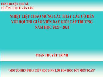 Sáng kiến kinh nghiệm Một số biện pháp giúp học sinh lớp bốn học tốt môn toán