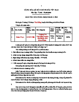 Đơn công nhận Sáng kiến Rèn luyện kĩ năng giải toán có lời văn cho học sinh Lớp 2 theo bộ sách Chân trời sáng tạo