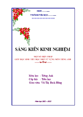 Sáng kiến kinh nghiệm Một số biện pháp giúp học sinh Tiểu học nhớ từ vựng môn Tiếng Anh