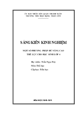 Sáng kiến kinh nghiệm Một số phương pháp để nâng cao thể lực cho học sinh Lớp 4