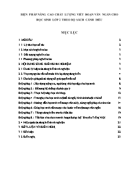 SKKN Biện pháp nâng cao chất lượng viết đoạn văn ngắn cho học sinh Lớp 2 theo bộ sách Cánh diều