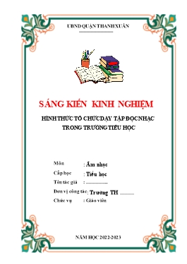 SKKN Hình thức tổ chức dạy Tập đọc nhạc trong trường Tiểu học