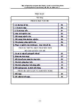 SKKN Một số biện pháp nâng cao chất lượng vệ sinh an toàn thực phẩm và phòng tránh tai nạn thương tích cho trẻ học Mầm non