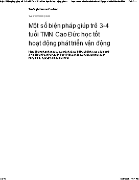 Sáng kiến kinh nghiệm Một số biện pháp giúp trẻ 3-4 tuổi A1 trường Mầm non Cao Đức học tốt hoạt động phát triển vận động